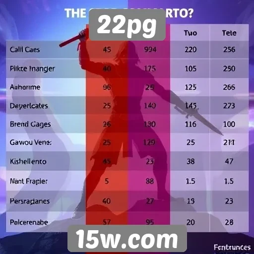 Comparativo de desempenho entre jogos populares do 22pg